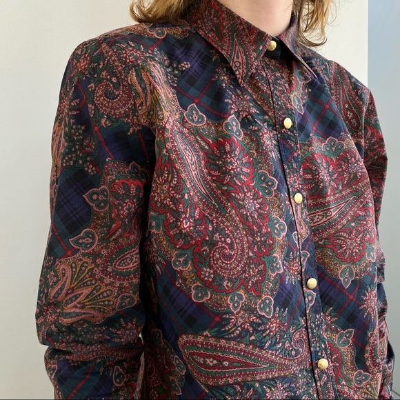 Vintage Chaps Paisley Button Down - Size PL (EUC) - Picture 8 of 8